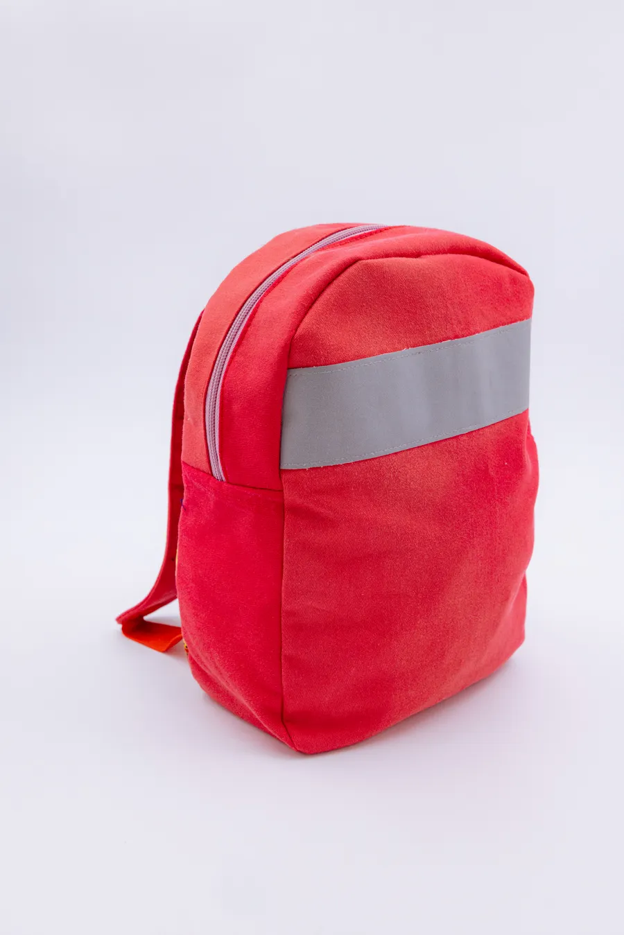 Red upcycled backpack