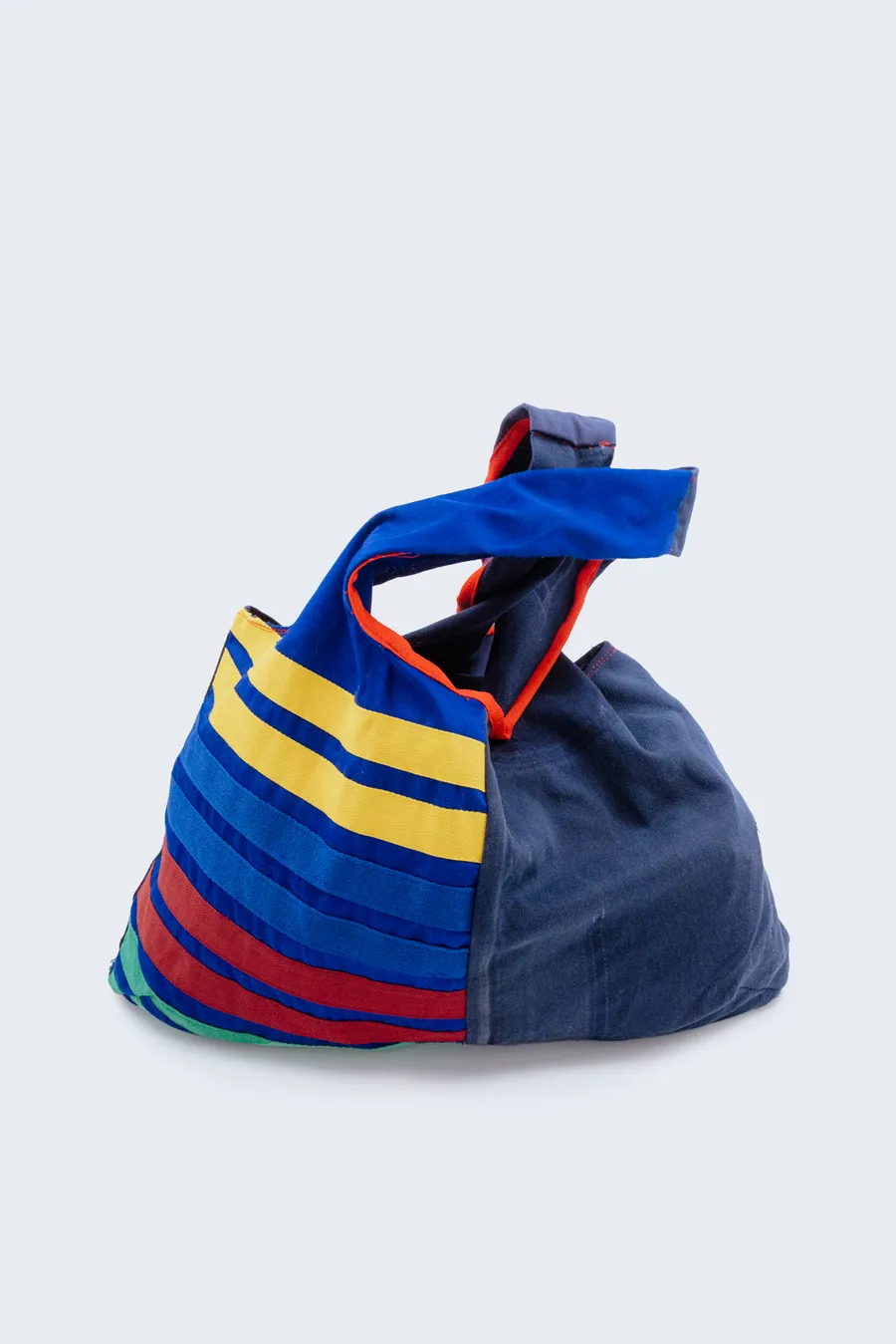 Striped upcycled shopper bag