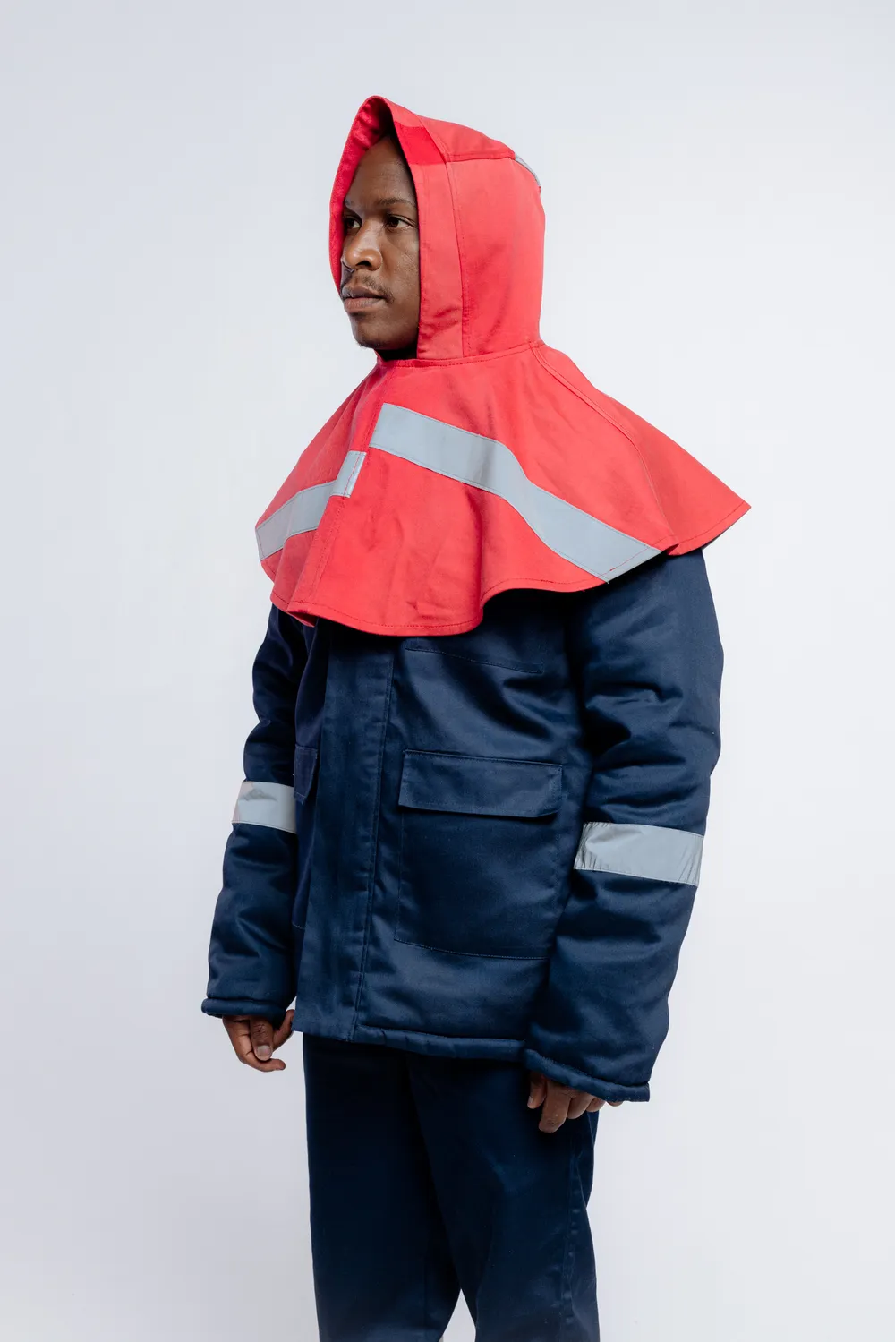 Flame-proof protective workwear made by Mabhena